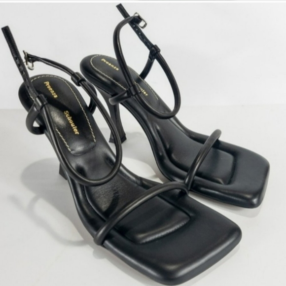 Proenza Schouler Square Toe High Heel Sandals Black 38.5 - Picture 6 of 9